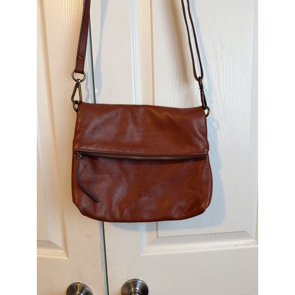 Margot New York Leather Crossbody Shoulder Bag Distressed Fold Over Purse - Picture 6 of 13